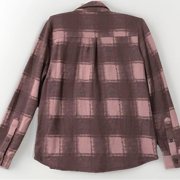 32 Degrees Heat Women's Purple Plaid Button-Down Shacket Cozy Knit Fleece S - Picture 2 of 6